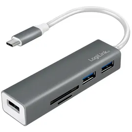 Logilink USB-C Hub 3-Port mit Card Reader Anthrazit