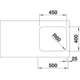 Blanco Supra 450-U edelstahl bürstfinish + Handbetätigung