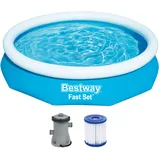 BESTWAY Fast Set Aufstellpool ⌀ 305 x 66 cm Blau inkl. Filterpumpe
