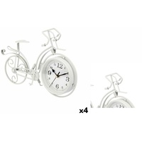 Gift Decor Uhr Tischuhr Fahrrad Weiß Metall 33 x 22,5 x 4,2 cm 4 Stück weiß