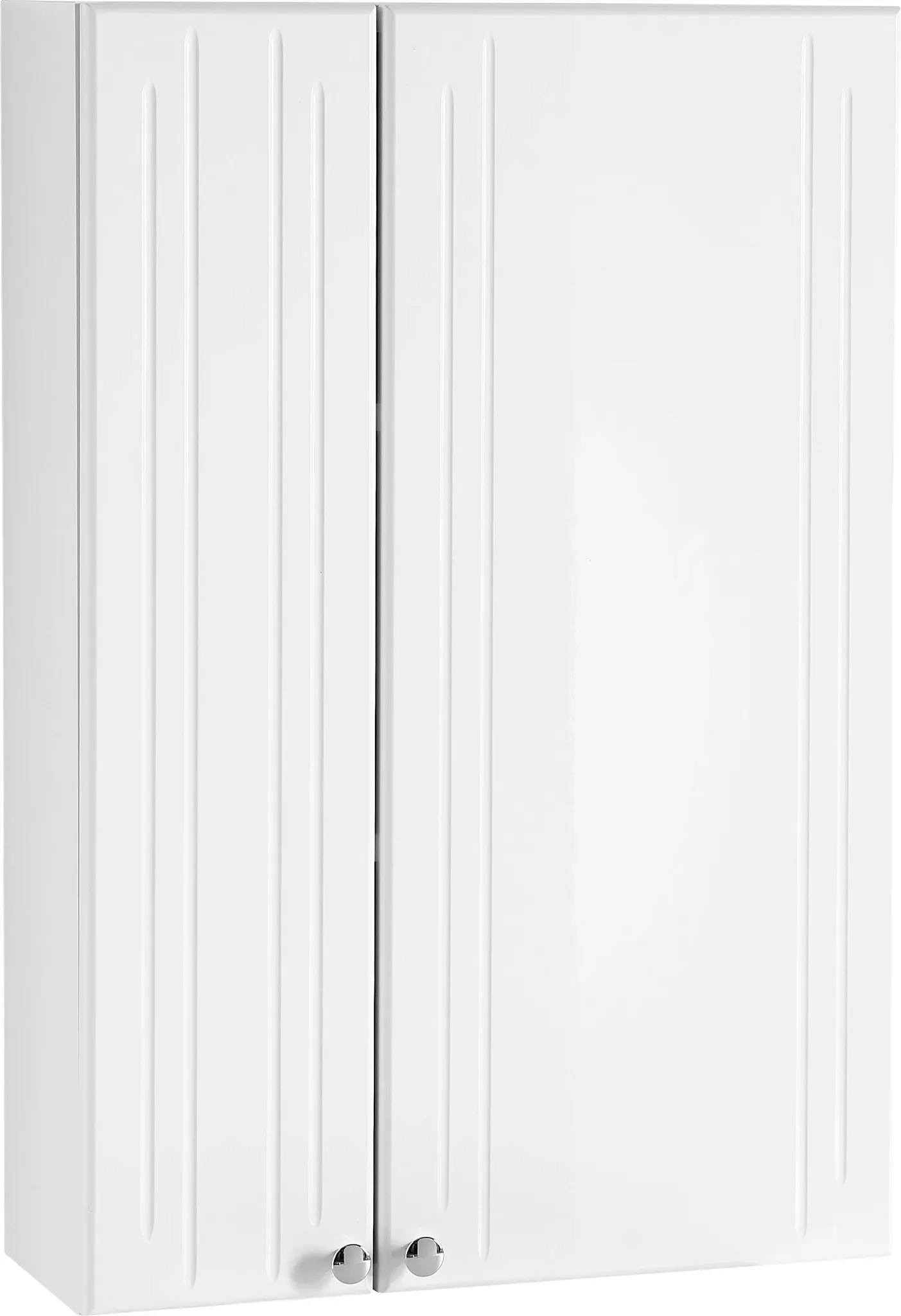 Hängeschrank SAPHIR "Quickset 955 Wand-Badschrank 50 cm breit mit 2 Türen, 2 Einlegeböden", weiß, B:50cm H:75cm T:20cm, Spanplatte, Schränke, Bad-Hängeschrank, Badezimmer-Hängeschrank, Weiß Hochglanz, Griffe in Chrom Glanz