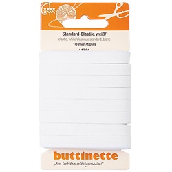 buttinette Gummiband "Standard-Elastik", weiß, Breite: 10 mm, Länge: 10 m