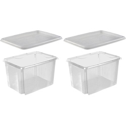 keeeper Stapelbox emil (Set, 2 Stück), mit Deckel, 44,5 x 34,5 x 27 cm, 30 Liter, 2er Set weiß