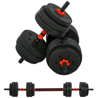 Homcom 2 in 1 Hanteln Set 25 kg verstellbare Kurzhantel & Langhantel professionell Dumbbell Krafttraining und Gewichtheben für Zuhause Fitness