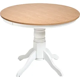 Beliani Esstisch Ø 100 cm braun/weiß