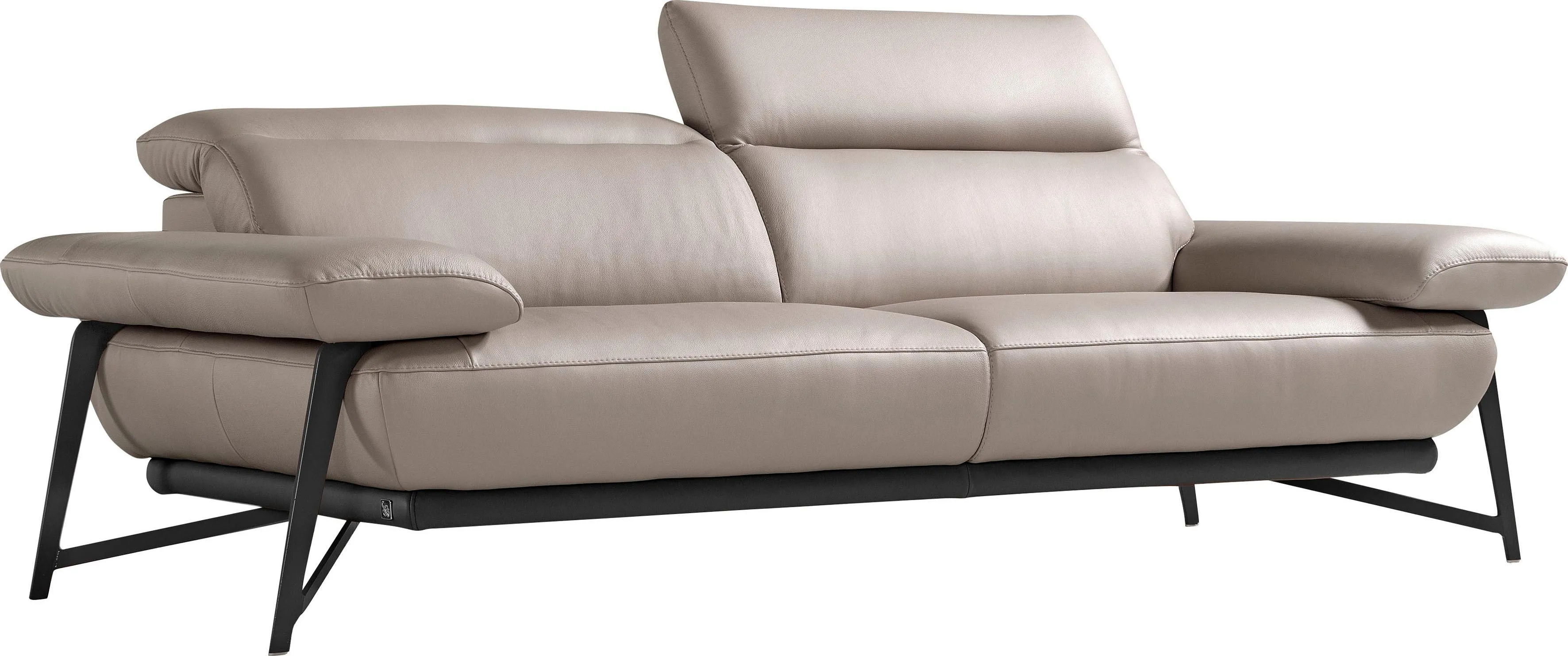 2,5-Sitzer EGOITALIANO "Anais, Designsofa mit hohem Sitzkomfort, Designfuß", rosa (rose), B:232cm H:74cm T:106cm, Leder BULL (Echtes Rindsleder). Geschliffenes, pigmentiertes und behandeltes Rindsleder mit einer Dicke von 1, 3-1, 5 mm. Es handelt sich um ein weiches, geschütztes Leder. Eine leichte Deckschicht schützt sie vor Flecken, ohne ihre ursprünglichen Eigenschaften zu verändern. Dieses geschützte Leder kombiniert die Vorteile von Natürlichkeit und Weichheit mit einer guten Beständigkeit gegen Verschleiß und Ausbleichen. Das Vorhandensein der charakteristischen Zeichen, die das Leben des Tieres bestimmen, wie Narben, Körnungsunterschiede, Falten, Adern, Disharmonien in Farbtönen, beweisen ihre absolute Echtheit und großen Wert. Leder CAREZZA (echtes Rindsleder) ist ein Naturleder, dass die ursprünglichen Eigenschaften der Haut nicht verändert. Das Vorhandensein von verheilten Narben, Körnungsunterschiede, Falten, Adern, Unterschiede in den Farbtönen und andere Spuren, die die Natur auf diesen Fellen hinterlassen hat, sind ein Beweis für die absolute Echtheit und das Zeugnis ihres großen Wertes. Leder u00bbNUVOLEu00ab (Echtes Rindsleder). Halbnatürliches, halbnarbiges Rindsleder mit einer natürlichen Körnung von 1, 2 bis 1, 4 mm. Dieses Leder hat eine weiche, wachsartige Haptik mit mattem Aussehen und einem Wolkeneffekt. Es handelt sich um ein Naturleder, das die ursprünglichen Eigenschaften der Lederhäute nicht verändert. Das Vorhandensein von verheilten Narben, Körnungsunterschiede, Falten, Adern, Unterschiede in den Farbtönen und andere Spuren, die die Natur auf diesen Fellen hinterlassen hat, sind ein Beweis für die absolute Echtheit und das Zeugnis ihres großen Wertes. Luxus-Micofaser Lederoptik (100% Polyester) ist ein neues technisches Gewebe mit einem visuellen und taktilen Aspekt, der dem Nubuk sehr nahe kommt, mit innovativen Eigenschaften. Seine außerordentliche Weichheit kommt von einem exklusiven Produktionsprozess, der Unreinheiten und Unregelmäßigkeiten beseitigt. Das Ergebnis ist eine bemerkenswert samtige Faser, die durch das Vorhandensein von Körnern verstärkt wird. Von der einfarbigen Eleganz der warmen Farben und der Vielfalt an trendigen Farben, die es zu seiner eigenen Stärke und Persönlichkeit machen., Sofas, inkl. verstellbarer Kopfteile