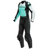 Dainese Mirage 2-Teiler Damen Motorrad Lederkombi (Black/Gray/Green,44)