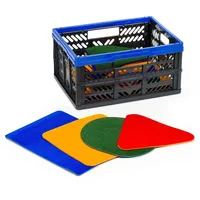 Sport-Thieme Spiel, Sportfliesen-Set mit Klappbox, 24 Stück in den Farben Grün, Blau, Gelb, Rot