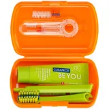 Curaprox Ortho Reise-Set – Zahnspangen & Mundpflege Unterwegs | Ultraweiche Bürste + Whitening-Zahnpasta | Kompaktes Oranges Set Für Kieferorthopädische Hygiene | Hergestellt In Der Schweiz