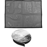 PVC-Kaminschutzgitter, Funkenschutzabdeckung, Sicherheitsnetz, staubdicht, für Kleinkinder, Babys und Haustiere, schwarz, 74 x 102 cm