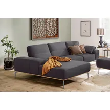 W.Schillig Ecksofa "run, Designsofa mit tollem Sitzkomfort, bequem, L-Form", grau (anthrazit w82), B:319cm H:88cm T:178cm, Longlife Xtra-Leder Z73: Naturwalkleder der Luxusklasse aus den erlesensten Rohhäuten.