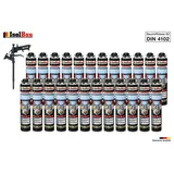 Brunnenschaum 24x 750ml Bauschaum 1x Teflon Pistole Montageschaum Pistolenschaum