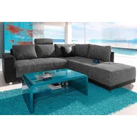 Jockenhöfer Ecksofa GRUPPE Orlando 257x82x215 cm", SOFTLUX-Struktur Ottomane 1 schwarz (57439132-0)