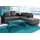 Jockenhöfer Ecksofa GRUPPE Orlando 257x82x215 cm", SOFTLUX-Struktur Ottomane 1 schwarz (57439132-0)
