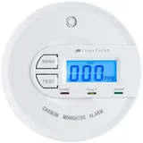 VisorTech Kohlenmonoxid-Melder mit 10-Jahres-Sensor & Display, 85 dB, EN 50291