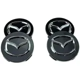 LFWCZS Auto Nabendeckel für Mazda CX-5 2012-2015,Felgendeckel Felgenkappen 4 Stück 56mm Logo Radnabenabdeckung Wheel Caps Nabenkappen Zentralabdeckung Reifen & Felgen Zubehör,Black