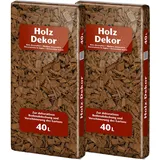 Floragard Mulch Universal Holzdekor braun 2x40 L • Rindenmulch • in brauner Färbung • zum Abdecken • dekorativer Bodenbelag • unterdrückt Unkrautwuchs • 80 L