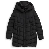 Tom Tailor Damen Puffer-Mantel im 2-in-1-Look, schwarz, Uni, Gr. L