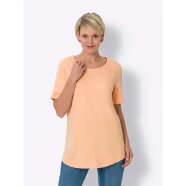 Classic Basics Longshirt CLASSIC BASICS "Doppelpack Shirts", Damen, Gr. 42, bunt (himmelblau, apricot), 100% Baumwolle, unifarben, Rundhals, Shirts Longshirt