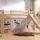 M&S Halbhochbett Pino 90 x 200 cm Kiefer massiv lackiert beige