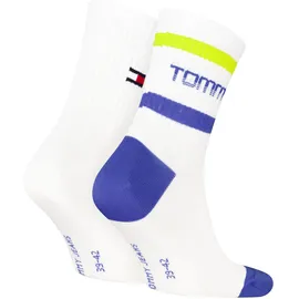 Tommy Hilfiger TH UNI TJ SHORT SOCK 2P STRIPE MOTION Kurzsocken Gelb/Weiß 43-46