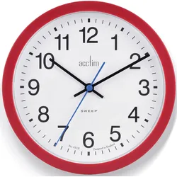 Wanduhr CHRISTOFFEL "Bromham", rot, H:3cm, Wanduhren