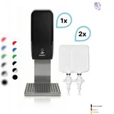 Blanc HYGIENIC SET: Desinfektionsspender SENSOR Cosmos (berührungslos) +2x1L Händedesinfektion+Edelstahlhalterung mit Auffangschale Wandmontage