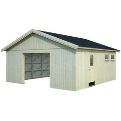 PALMAKO Holzgarage »Andre 28,5«, BxT: 557 x 576 cm (Außenmaße), Holz - beige