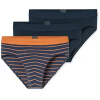 SCHIESSER Rio Slip gestreift Dunkelblau / Orange XXL 2er Pack