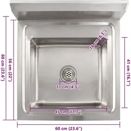 vidaXL Küchenspüle Einzelbecken Edelstahl - vidaXL