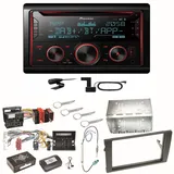 Pioneer FH-S820DAB DAB+ Bluetooth FLAC USB Einbauset für Audi A4 B6 B7 Seat Exeo