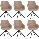Esszimmerstuhl 6er Set San Carlo light brown drehbar Dining-Sessel Drehstuhl
