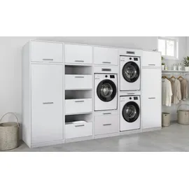 Möbel Kraft Wäscheschrank 67 x 164 x 68 cm Weiß