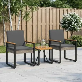 vidaXL Gartenmöbel Set 3-tlg. Grau/Dunkelgrau