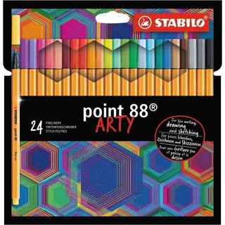 Stabilo Fineliner - STABILO point 88 ARTY - 24er Pack - mit 24 verschiedenen Farben