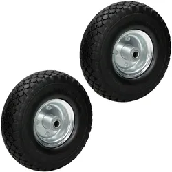 ECD Germany Sackkarrenrad Vollgummi Rad Sackkarre 2er Pack 3.00-4 PU Bollerwagen Schubkarren
