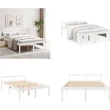 vidaXL Seniorenbett Weiß 140x200 cm Massivholz Kiefer - Seniorenbett - Seniorenbetten - Bett Senioren - Betten Senioren - Weiß