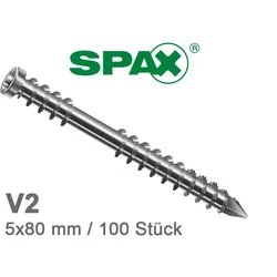 5x80 mm SPAX Terrassenschrauben A2, XXL, 100 Stück/ Paket