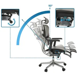 HJH Office ERGOHUMAN PLUS LEGPRO GEN2 Leder mit Fußablage