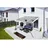 Terrassendach Premium 309 x 306 cm weiß / Polycarbonat bronce