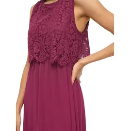 VILA Maxikleid Spitzenkleid Rot 34