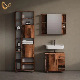 livinity® Eisak Badschrank 60 x 190 x 30 cm Braun