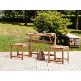 Beliani Wandelbare 2-in-1 Gartenbank 90 x 0 x 0 cm Hellbraun