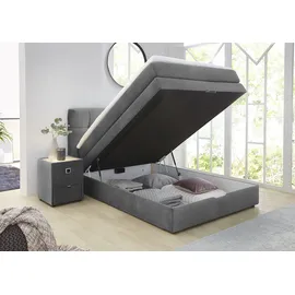 Jockenhöfer Gruppe Boxspringbett Amy, mit Bettkasten und Kaltschaum-Topper, grau