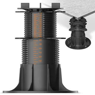 250x LANGFIT® Stelzlager "XL" für Terrassenplatten – Mit Auto-Nivellierung 0-7% – Bis 50% schneller montiert – Mit Maßskala – Stufenlos höhenverstellbar von 83-203mm / Fugenkreuz 3mm – Made in Germany