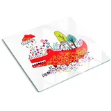 Tulup Glasplatte, 60x52 cm, Buntes Krokodil