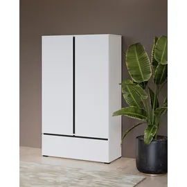 otto home Wäscheschrank OTTO HOME "Cross, moderner griffloser Kleiderschrank", weiß, B:89cm H:150cm T:40cm, FSC-zertifizierter Holzwerkstoff, Melamin, Metall, Schränke, Mehrzweckschrank, Drehtürenschrank mit 1 Schublade, 3 Farben verfügbar