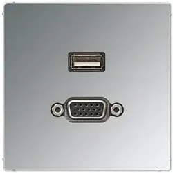 Jung Mutimedia-Einsatz USB / VGA (Glanzchrom)