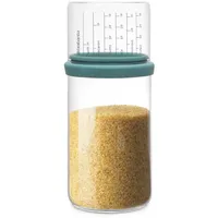 Brabantia 290244 Vorratsglas mit Messbecher, 1 L, Glas, Mint, 10.4 x 10.4 x 23 cm