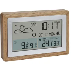 TFA Dostmann Oak, Eiche, Silber, Innen-Hygrometer, Innen-Thermometer, Außen-Hygr
